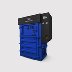 Carbon 48-VBXHD low-profile vertical cardboard baler, 48-inch, dark blue