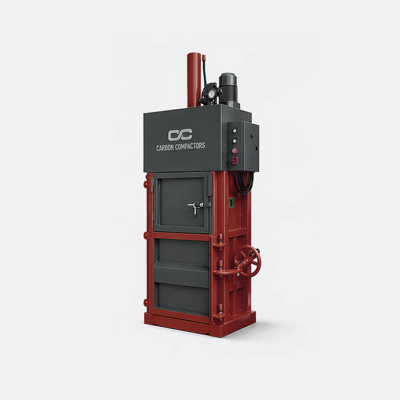 10-Ton Vertical Cardboard Baler — Red