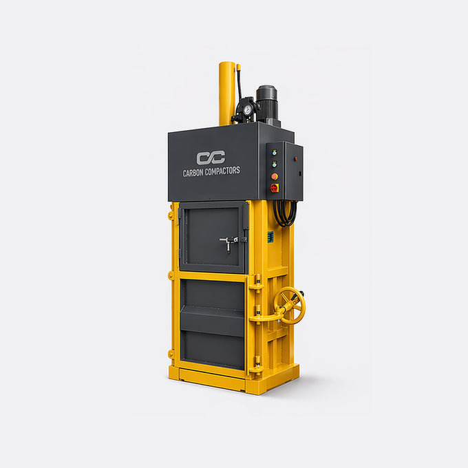 10-Ton Vertical Cardboard Baler — Yellow
