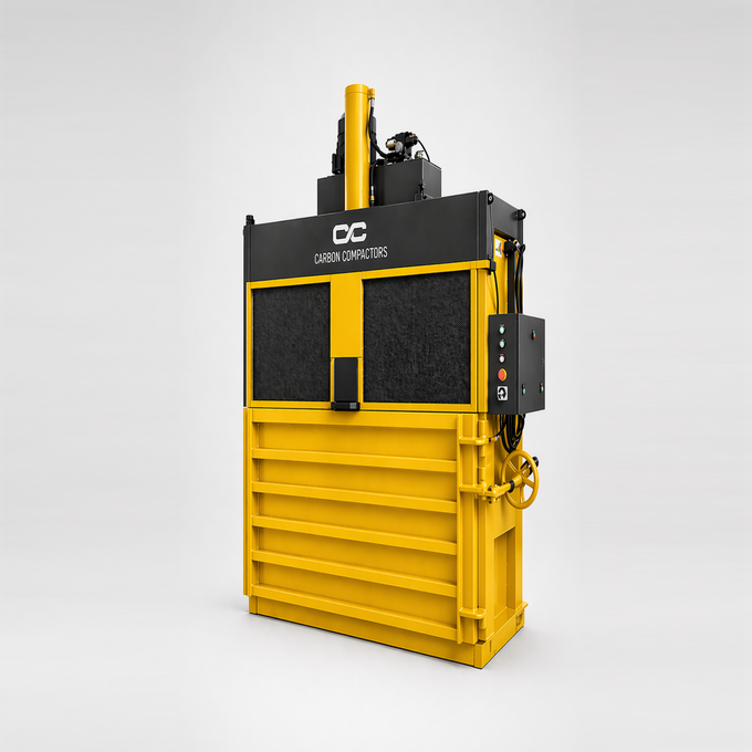 30-Ton Cardboard Baler — Yellow