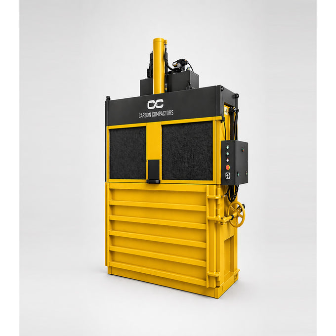 40-Ton Vertical Cardboard Baler — Yellow