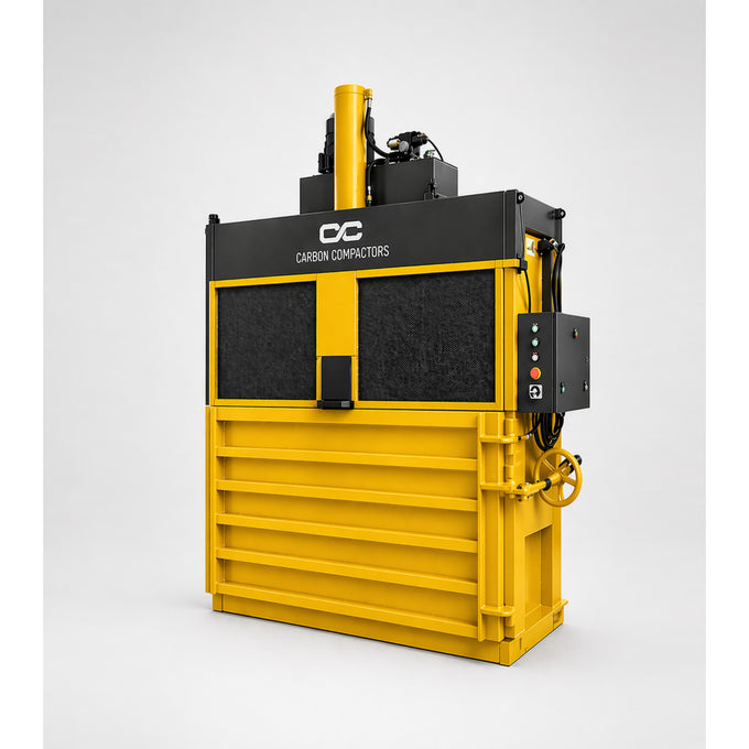 50-Ton Vertical Cardboard Baler — Yellow