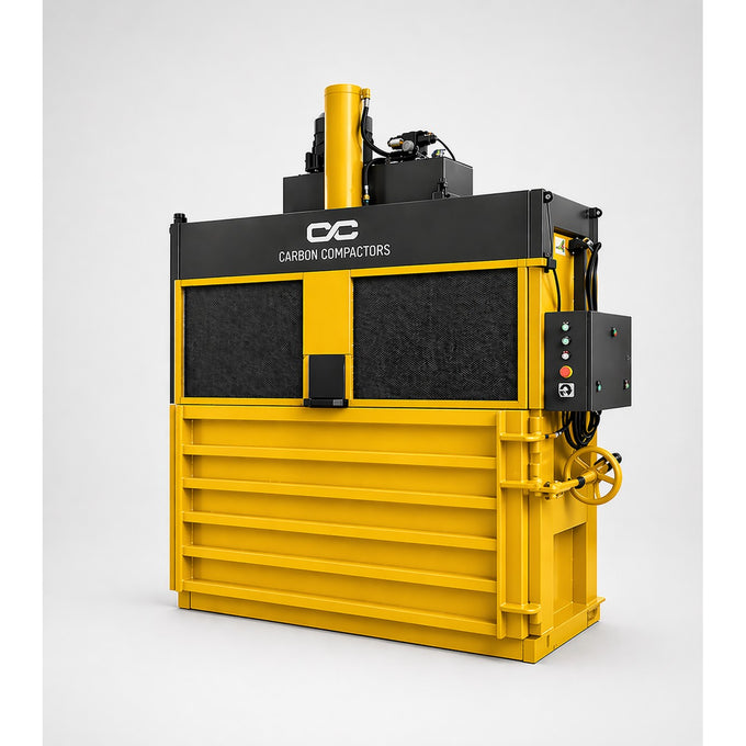 60-Ton Vertical Cardboard Baler — Yellow